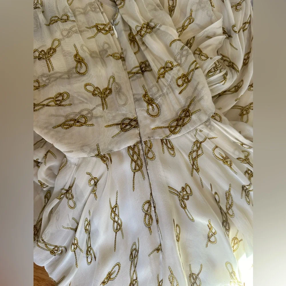 D&G Spring Summer Flowing white and gold print maxi gown dress. - Picture 6 of 10